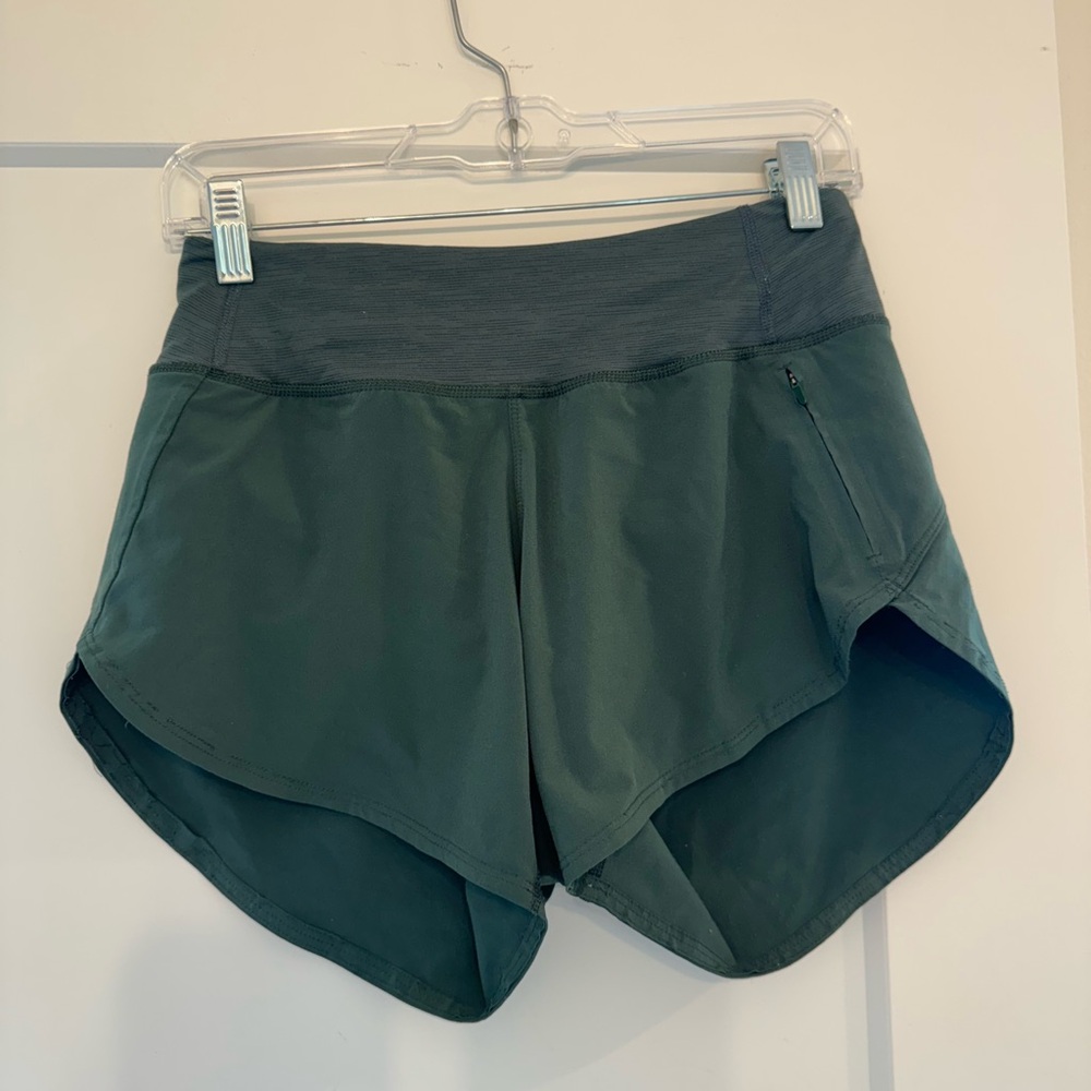 Outdoor Voices Green Athletic Shorts with Elastic Waistband